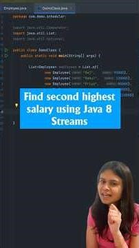 Second Highest Salary Using Java 8 Streams | Interview Question