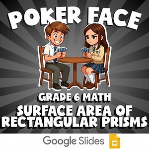 Surface Area of Rectangular Prisms POKER FACE Math Game | No Prep Grade 6 Review
