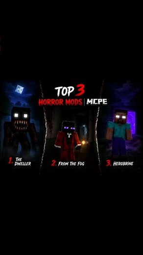 top 3 scariest horror mods for mcpe #minecraftpe #horrormod #mcpemods #axe