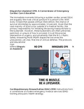 Emergency Cardiac Care CPR & EMS Education - Reading Passage and x 10 Questions