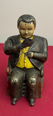 Antique Original Tammany Hall Mechanical Coin Bank J & E Steven's Co 1873 Works | eBay