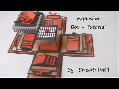 Explosion box - Tutorial | Theme - Valentine/ Black and red | by Srushti Patil