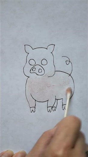 How To Draw A Cute Kawaii Little Piggy (Step-by-Step Visual Tutorial) #shorts #pigdrawing