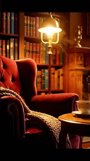 Cozy Library Corner Makeover 📚✨ | Warm Lights & Peaceful Reading Nook ASMR
