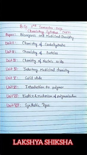 Bsc 2nd semester chemistry syllabus 2026 | bsc 1st year 2nd semester chemistry new nep syllabus