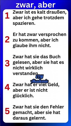 Zweiteilige Konjunktion zwar, aber | Deutsch lernen B1
