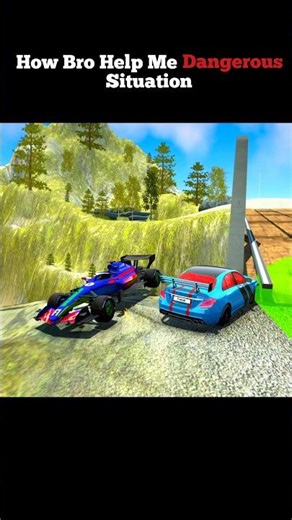 How Bro Help Dengerous Moment💀CarSim2 #catmemes #formula1 #shorts #carsimulator #trollface #car #yt