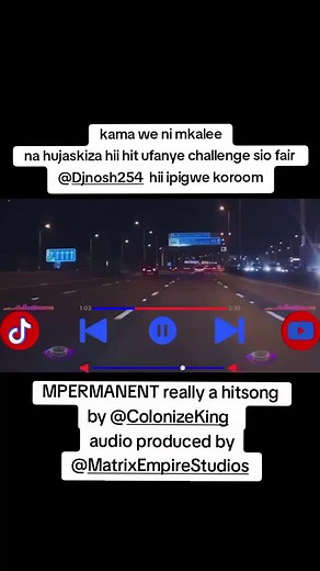 Nighttime Driving Scene with City Lights and Music