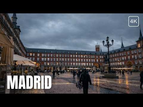 A 🌧️ Day Well Spent in Madrid | 4K Walking Tour | Cloud Cover & Drizzle
