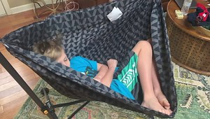 We’ve seen these pop up in a few groups so decided to give one a try as an option at home and/or school to provide some nice calming movement for regulation. It’s awesome! It’s affordable ($40.00)compact, folds up and holds up to 300 pounds!! https://www.walmart.com/ip/Ozark-Trail-Steel-Folding-Hammock-Chair-with-Padded-Seat/741545874 | Fine Motor Boot Camp