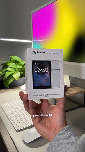 📲 Controla todo desde un solo panel inteligente 🌐 Conexión Wi-Fi 2.4 GHz: Controla tus dispositivos desde cualquier lugar con conexión estable. 📱 App Steren Home: Personaliza funciones, programa horarios y gestiona todo desde tu celular. 🖐️ Pantalla táctil de 3.5”: Interfaz touch intuitiva, tan fácil de usar como un smartphone. 💡 3 salidas independientes: Enciende o apaga luminarias y aparatos (hasta 200 W por salida). 🎮 Control universal IR: Sustituye los controles remotos de tu TV, estér