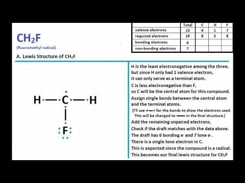 CH2F Radical - Lewis Structure & Molecular Geometry