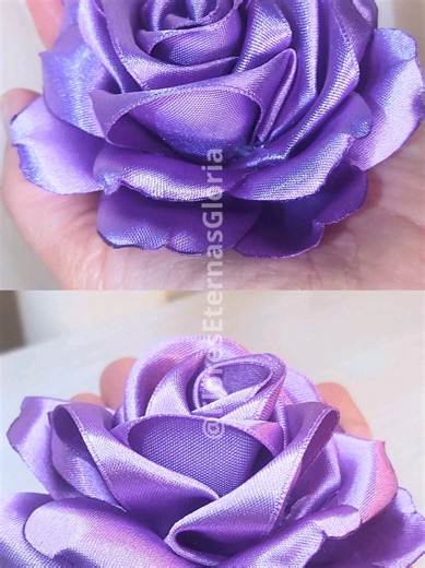 🌹 ¡Logra rosas perfectas con esta técnica diferente! ✨ El acabado en cinta satinada te sorprenderá. No te pierdas ni un detalle para que tus flores luzcan profesionales. 📺 Tutorial completo en YouTube: @FloresEternasGloria #floreseternas #rosaseternas \\@ #manualidadesfaciles #DIY #ManualidadesCreativas