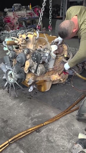 Diesel Engine Start-Up Test in the Workshop