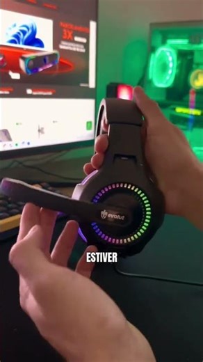 Fone De Ouvido Headset Gamer com Fio Profissional Preto Led Rgb PC USB P2/P3 XBOX PS4 Videogame