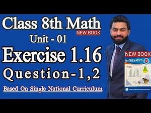 Class 8th Math New book Unit 1 Exercise 1.16 Q1,Q2-How to find the Union and Intersection - Union