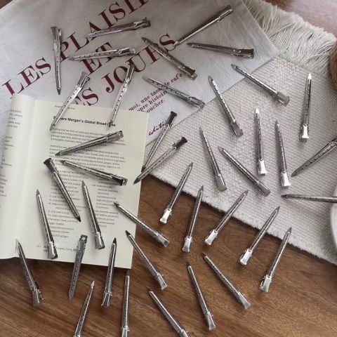 40 PCS 3.5 Inch Duck Billed Clips,Metal Alligator Curl Hair Clips with Holes for Styling, Coloring, Thick Hair Rollers, Salon Use,Alligator Clips for Women for Thick Hair & Thin Hair,Silver