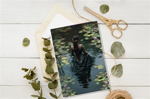 Ophelia Victorian Cards, Ophelia Art, "the Beckoning Stream," Note Card Set, Dark Romantic Gift - Etsy