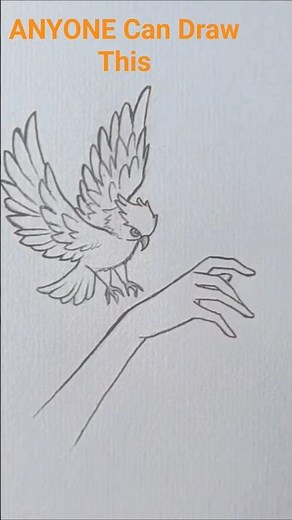 How To Draw A Flying Bird On Hand ✍️ Easy Hand & Bird Sketch Tutorial Step By Step #shorts #shots