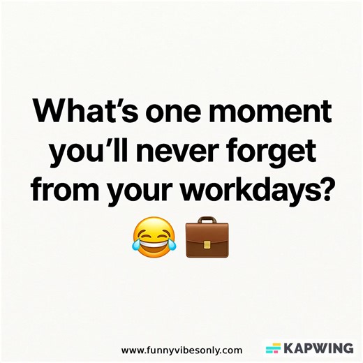 From embarrassing meetings to legendary coffee breaks — we’ve all had those work moments that live rent-free in our heads 🤣☕ So tell us: what’s one thing from your workdays you’ll never forget? Share your funniest or most chaotic stories below 👇😂 #WorkLife #OfficeHumor #RelatableHumor #FunnyStories #WorkFails #MemePage #DailyLaughs #TheStruggleIsReal | Happy Vibes Factory