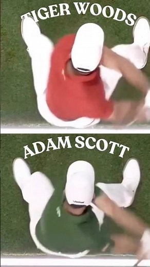 Tiger Woods vs Adam Scott Golf Swing (Aerial View) – Incredible Similarities 🤯 #golfswing #golftips