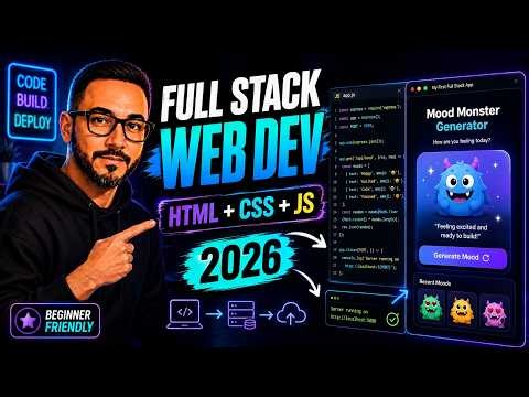 Build a Fun HTML CSS JavaScript Project in 2026 | Full Stack Web Development for Beginners, All Ages