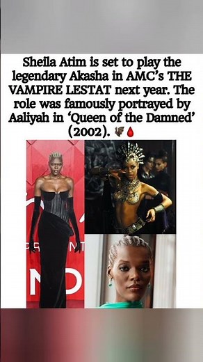 Aaliyah's Iconic Role RECAST!🧛‍♀️Sheila Atim To Play Akasha In New 'Vampire Lestat' Series #aaliyah
