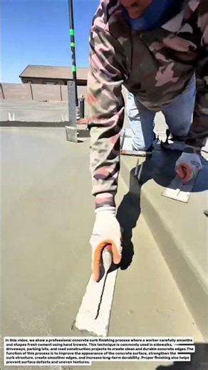 Concrete Curb Finishing Process | Professional Cement Smoothing Technique.