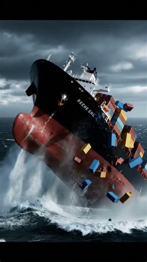 Massive Cargo Ship Sinks Vertically Into Ocean!