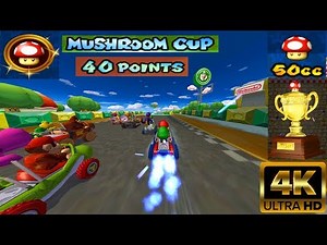 Mario Kart Double Dash!! - Grand Prix 50cc - Mushroom Cup (40 Points) [4K]