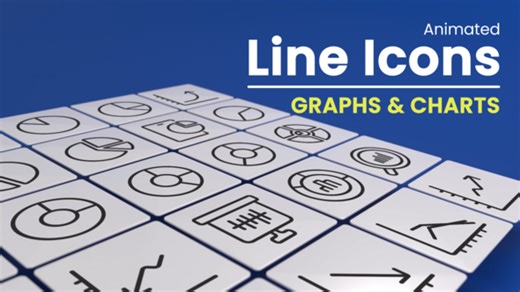 50 Animated Graphs and Charts Line Icons