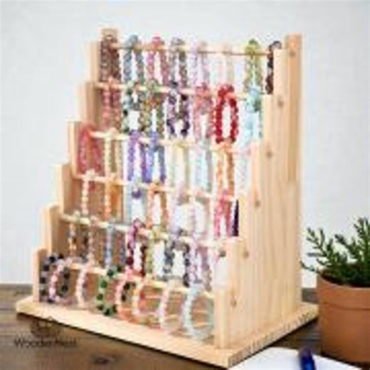 Handmade Wooden Jewelry Display Stand, Stepped Bracelet Organizer - Etsy