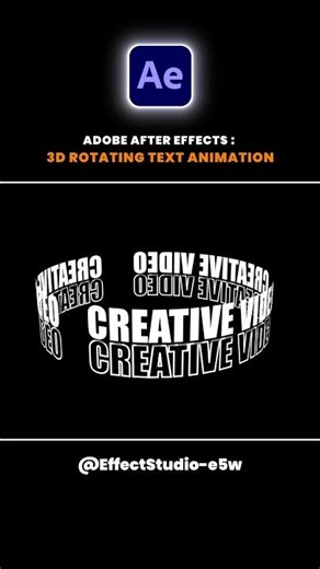 Creative 3D Rotating Text in Adobe After Effects #shortvideo #adobeaftereffects#editing
