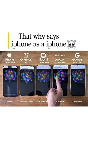 iphone vs all android phone cpu test ☠️ #samsung #iphone #shorts
