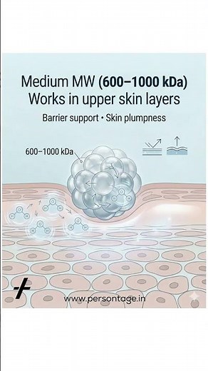 Hyaluronic acid Molecular Weight determines behavior in skincare products.