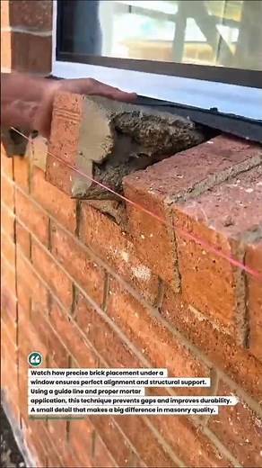 Brick Window Sill Technique Improves Alignment And Strength #bricklaying #construction #masonry