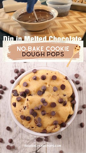 No-Bake Cookie Dough Pops! 🍪 Full Recipe on the blog! Link in Bio! | CAKE POPS!