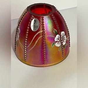 Replacement VTG Fenton Amberina Iridescent Ruby Red Carnival Hand Painted Glass | eBay