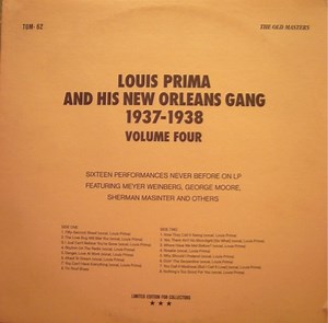 Louis Prima & His New Orleans Gang - Louis Prima And His New Orleans Gang 1937-1938 Volume Four