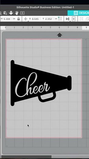 Designing a megaphone with cheer cut into it silhouette studio #silhouettecameo #diy #homecomingmums