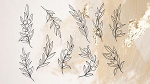 Olive Branches Set of 10 - Fine Line Design, Tattoo Stencil - Etsy