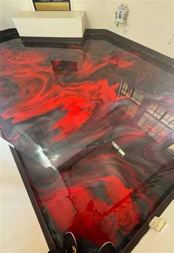 Private Palmdale Barbershop got the AP Resin Flow 🫠 #marbleepoxyfloors #losangelescontractor #losangelesremodeling #businessimprovements