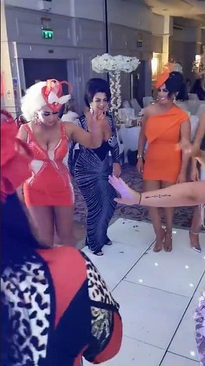 Beautiful ladies dancing at wedding