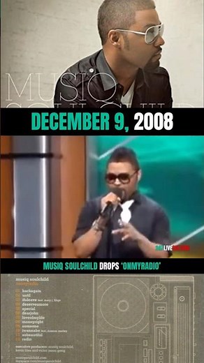December 9, 2008, Musiq Soulchild drops his fifth studio album “OnMyRadio” 💿