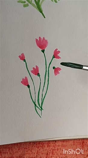 Easy Watercolor floral doodle..💐#shorts #watercolorflower