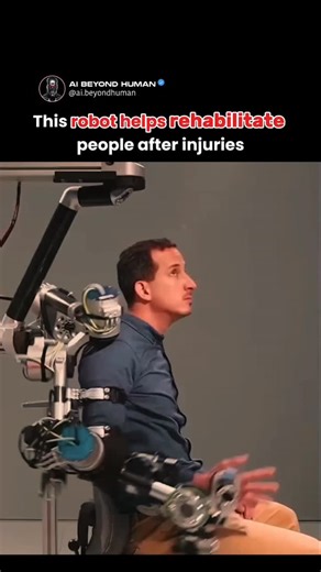 Ai Beyond Human | AGI & ASI on Instagram: "🦾 This robot helps people regain movement after injury. Not by replacing therapists — but by extending what’s possible. The robot guides precise, repeatable motions, adapts to each patient’s recovery pace, and never gets tired. Rehabilitation isn’t about force. It’s about consistency, feedback, and patience. By combining robotics with intelligent control, patients can train longer, safer, and more accurately — helping the nervous system relearn what wa