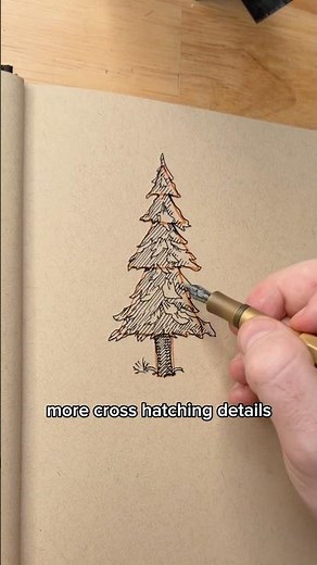 The easiest way to draw a pine tree.