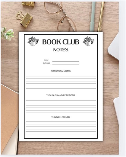 Book Club Discussion Guide, Book Review Guide, Book Club Printable, Book Club Notes, Book Review Questions, Book Club Discussion Bundle - Etsy