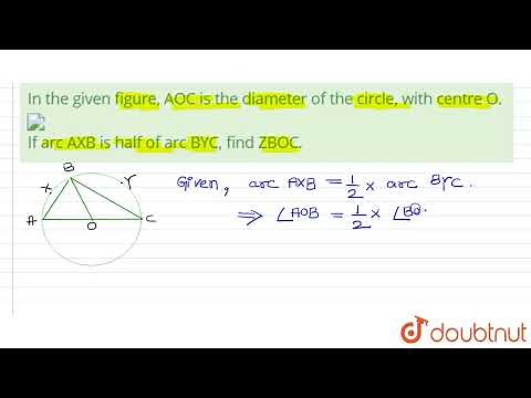 In the given figure, AOC is the diameter of the circle, with centre O.If arc AXB is half of arc ...