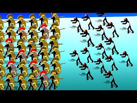 Over 100 Elite Stickman Speartons Defeat Swarms of Zombies in Stick War Legacy!